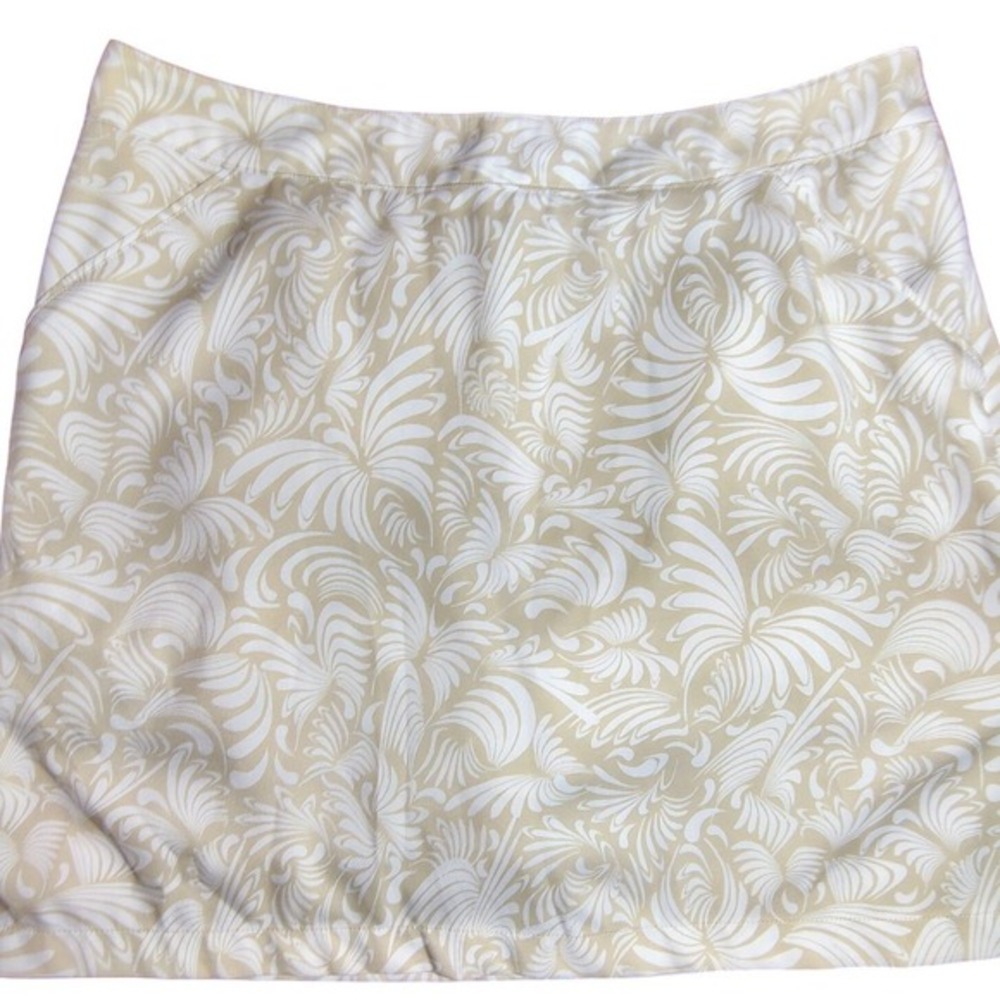 Coral Bay Golf Skort Women's Size 14 Beige White Floral Golf Activewear tropical